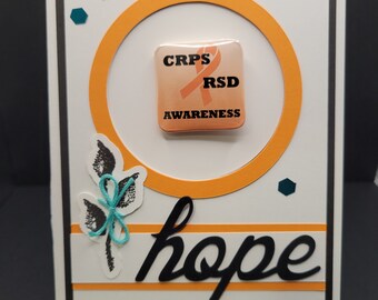 CRPS/RSD Awareness Ribbon Support Card with Button