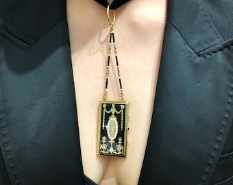 Pendentif Antique Or 18k Avec Cristal D'Essex Tête De Chien - Circa 1900 - Occasion