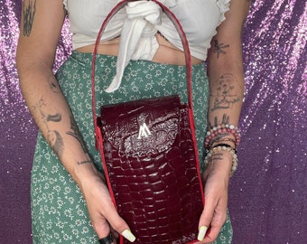 The Peaches Bag // Red Hand Stitched Handbag // Haus of Anais/ Red Bag/ Red Handbag/ Cherry Red/ Leather Bag / Crafted handbag