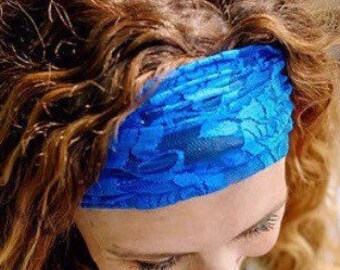 Lace headband, girl's headwrap, lace headband, royal blue headband, Blue Lace Headband, blue headband, royal blue headwrap, lace headwrap