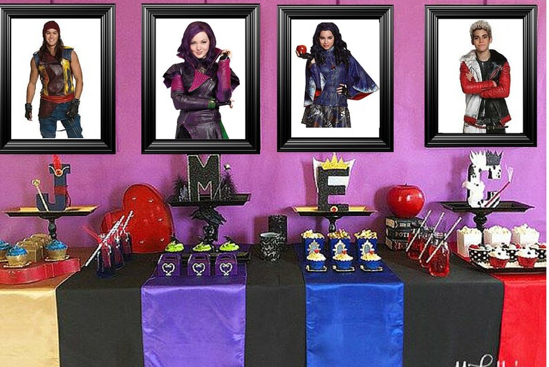 disneys descendants bedroom/birthday party picture frames | etsy