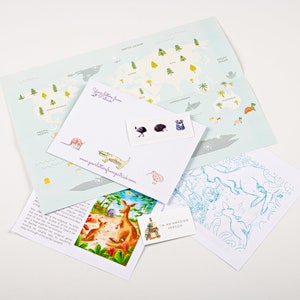 Cartas personalizadas para niños: 4 cartas semanales por correo postal con actividades divertidas enviadas a su domicilio a la antigua usanza