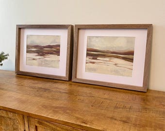 Conjunto de cuadros abstractos de paisajes / Cuadros de pared neutros enmarcados