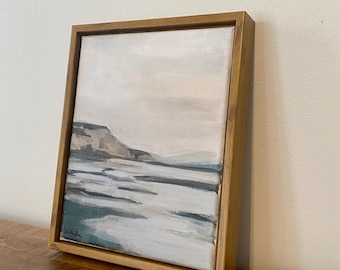 Cuadro enmarcado de paisaje costero / Vista de acantilado de playa, 8x10