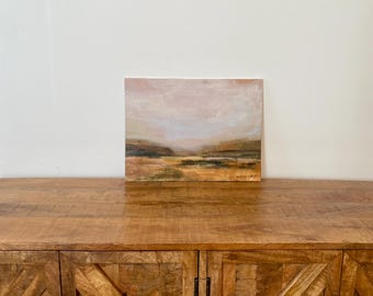 Horizonte Calentado por el Sol N.° 2 – Pintura de Paisaje Neutro / Arte Mural del Desierto / Obra de Arte Original de 12x16”