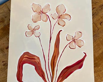 Flores silvestres desgastadas n.° 2 – Pintura floral original de 11 x 14 pulgadas.