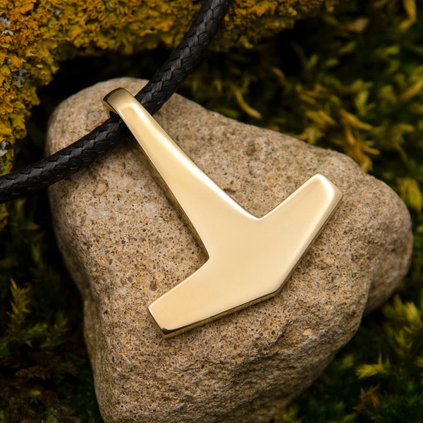 Mjolnir necklace Bronze Thors hammer pendant Mjolnir replica Mjolnir hammer Thor Viking necklace mens Asatru jewelry Norse amulet