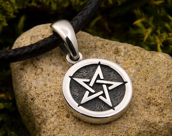 Inverted pentagram Sterling silver Pentacle necklace Occult pendant Satanic jewelry Pentacle charm