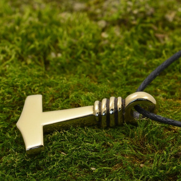 Mjolnir Pendant Brass Thor Hammer Necklace Hammer of Thor Mjölnir Asatru Necklace Scandinavian Norse Jewelry Mjolnir Talisman