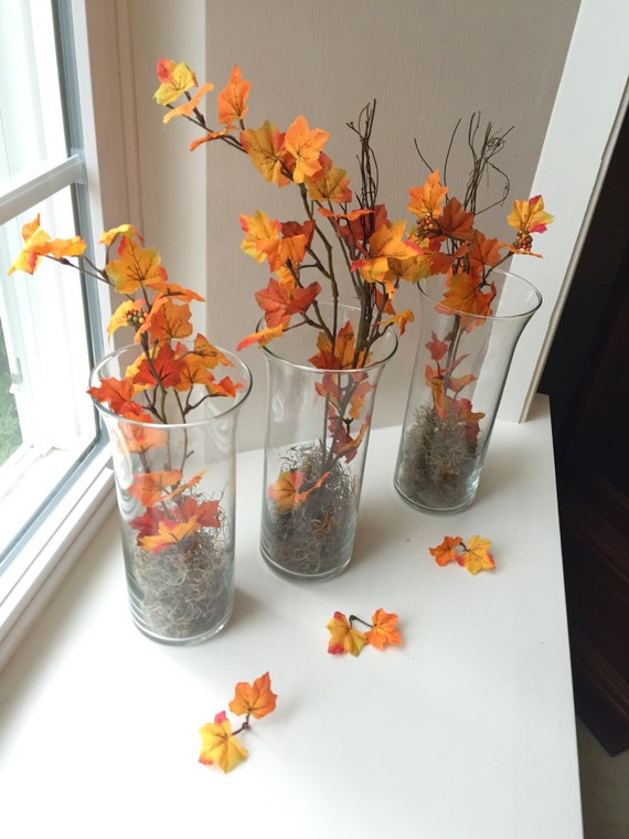 Set Of 6 Floral Fall Wedding Centerpieces Decorations Bridal Etsy