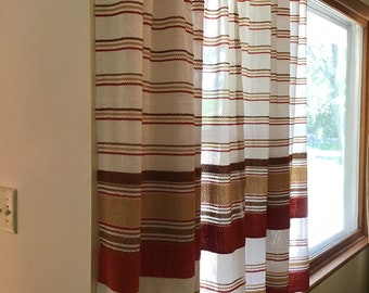 Items Similar To 90 Black And White Horizontal Striped Curtains