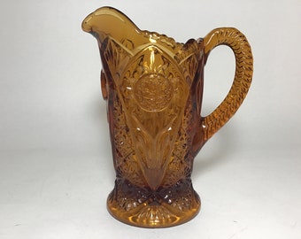 Imperial Glass Antique Buttons Amber Milk Pitcher 474