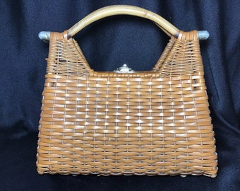 60s Wicker Bamboo Purse