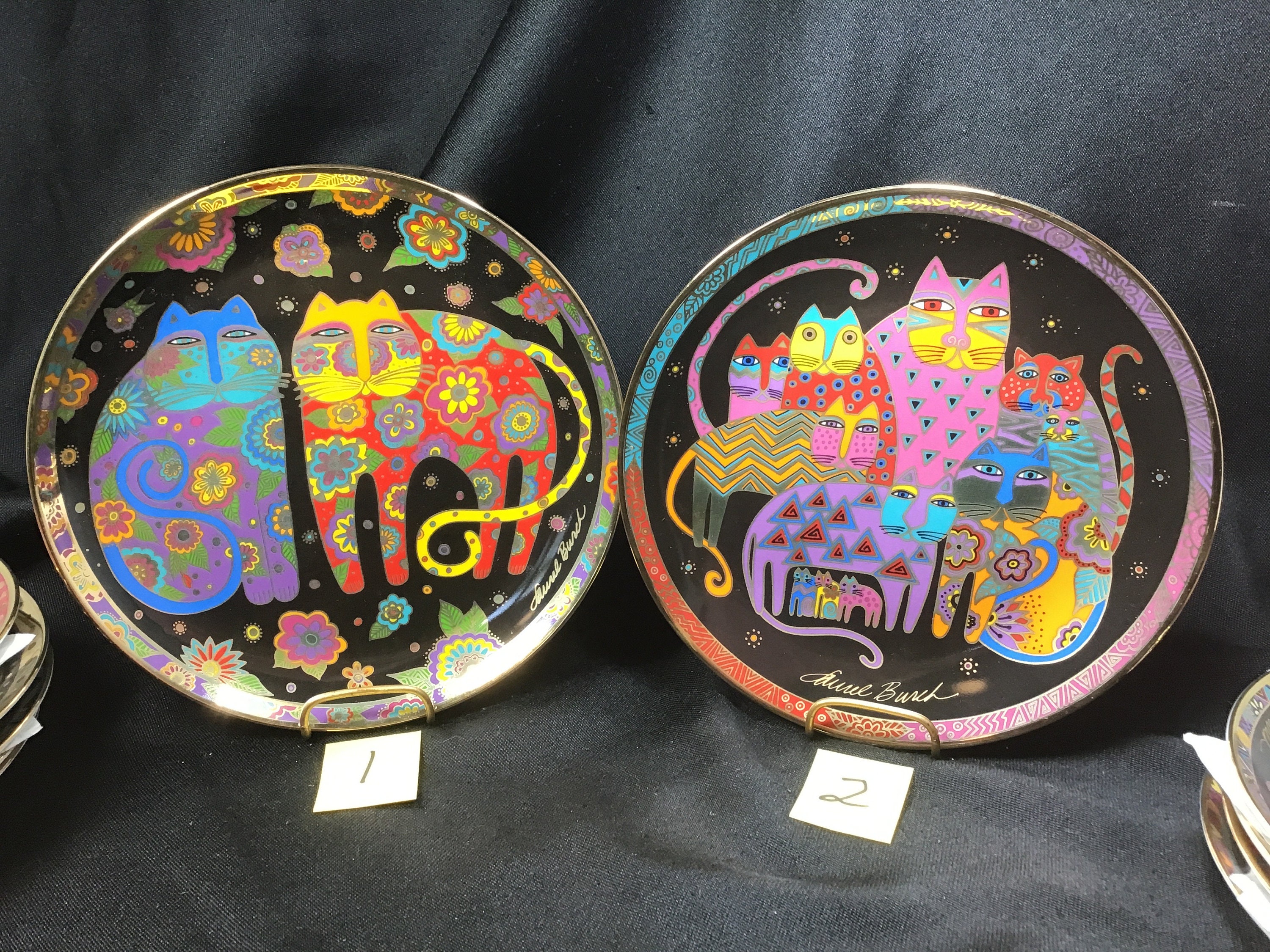laurel burch cat plates franklin mint