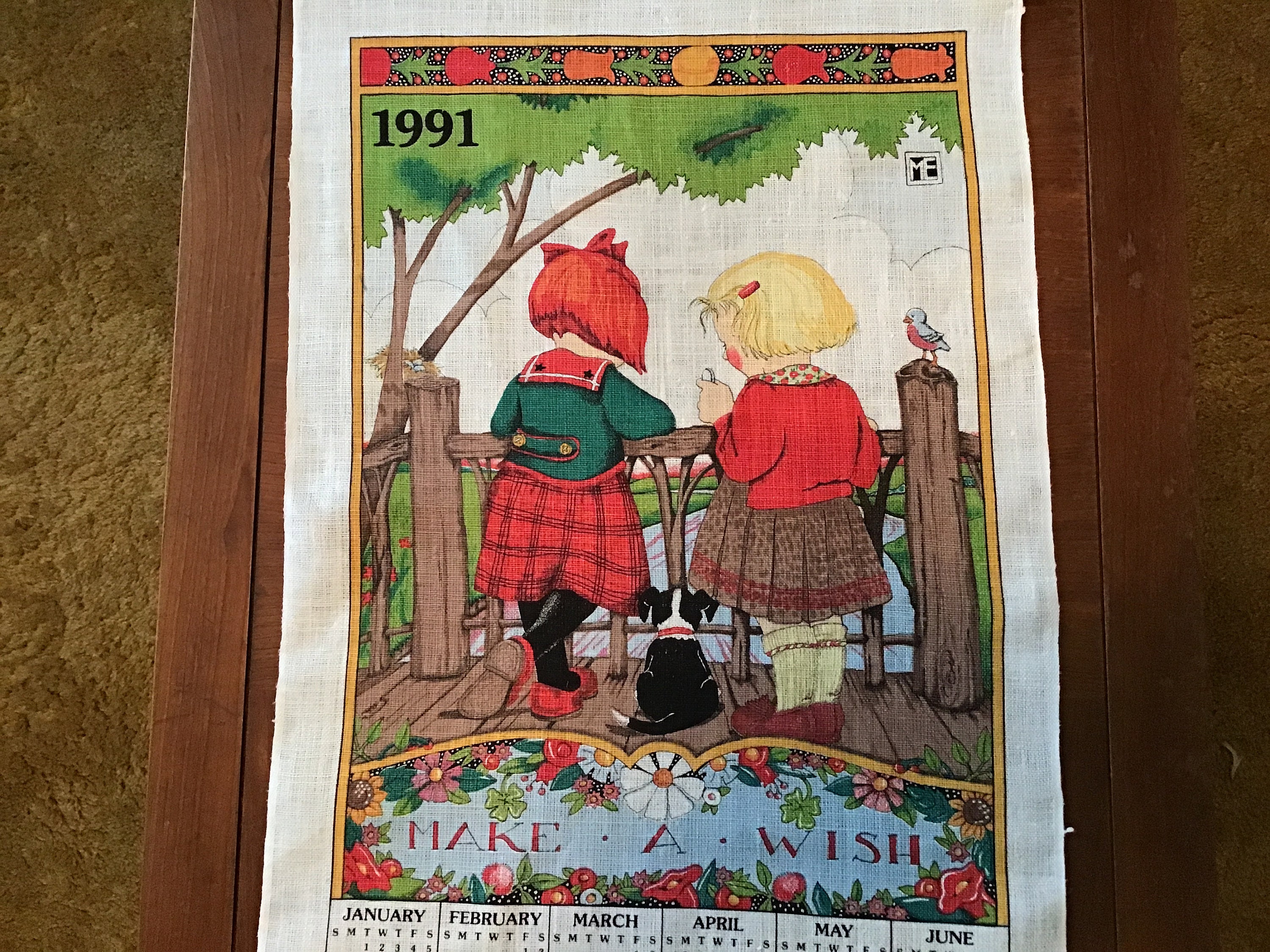 Mary Engelbreit Calendar Towel, 1991 - Etsy