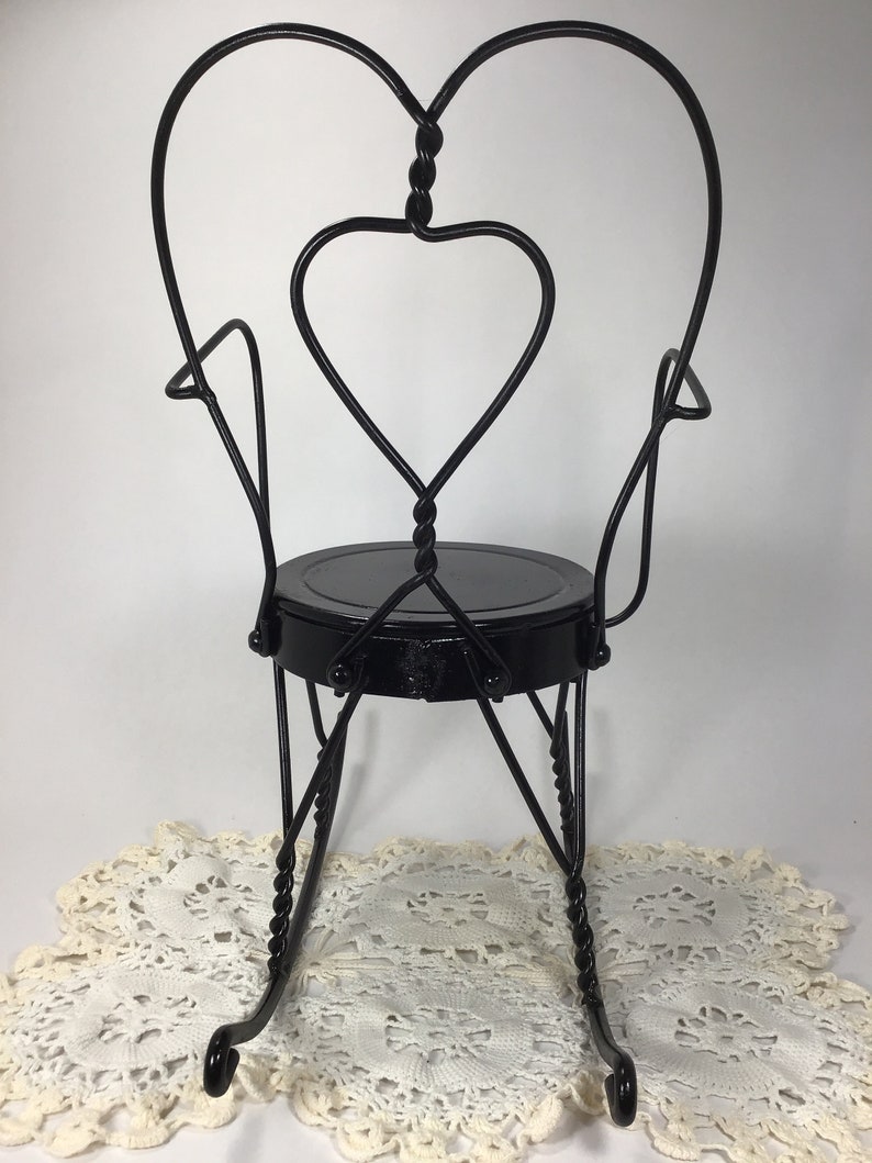 Metal Rocking Chair Plant Stand Rod Iron Doll Rocking Chair Etsy