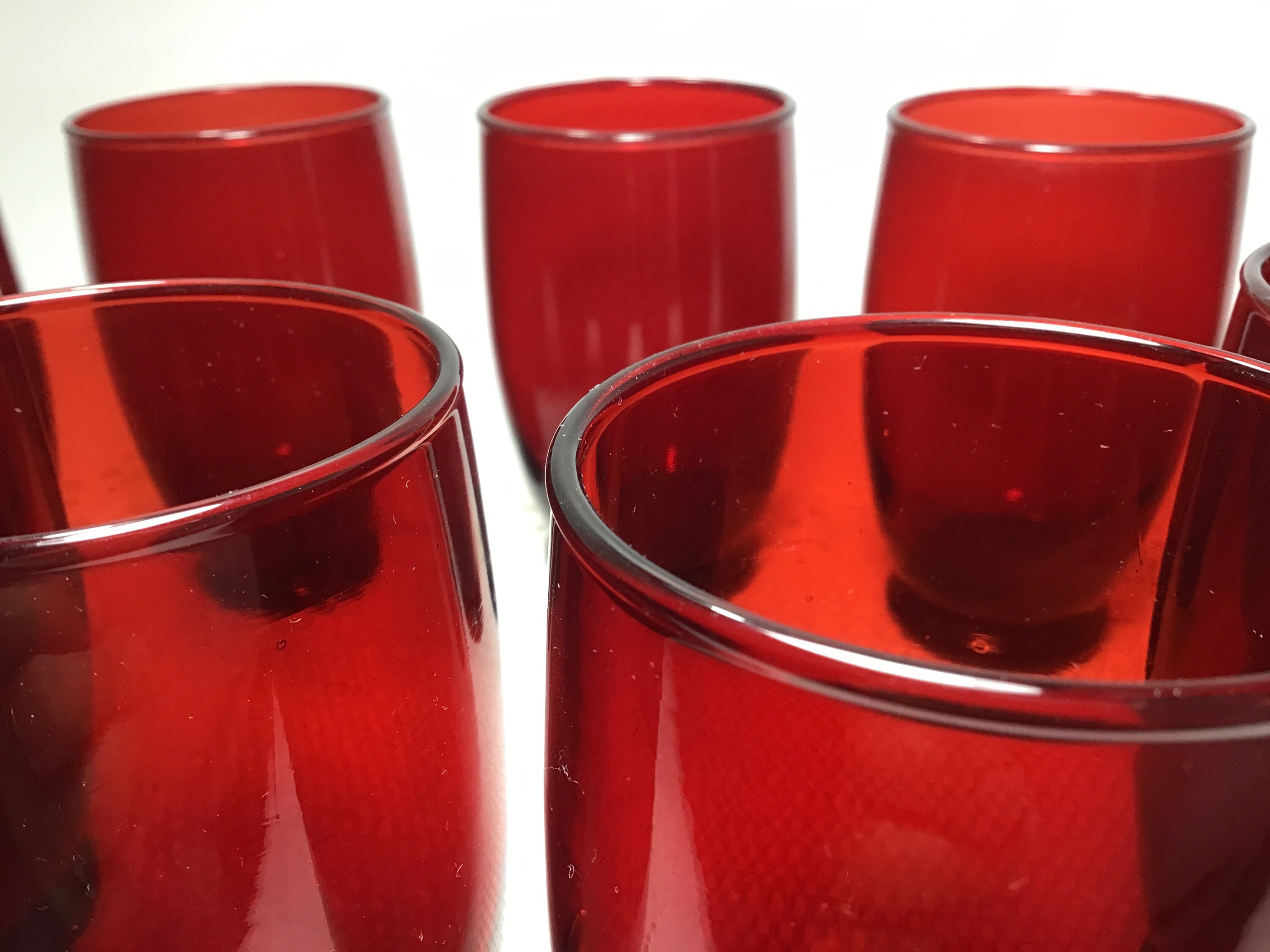 9 Royal Ruby Footed Tumblers / Water Glasses Etsy