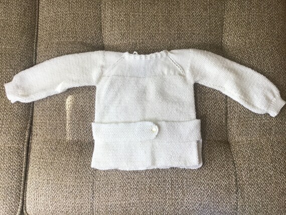 1940s Baby Sweater, Wrap Around White - image 1