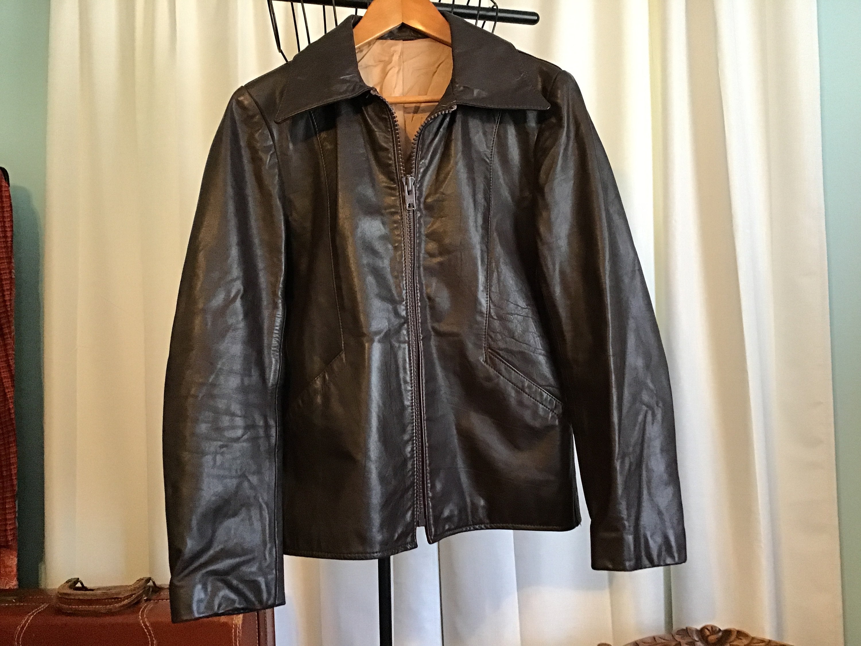 Leather Jacket 70s - Etsy