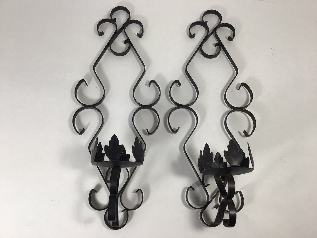Pair Black Metal Candle Sconces for Votive Holders or Pillar Candles Etsy