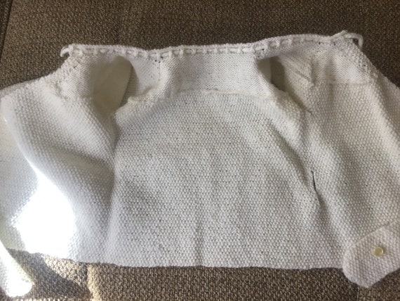 1940s Baby Sweater, Wrap Around White - image 9