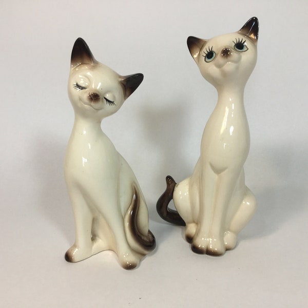 8 inch Siamese Cat Figurines Pair, Choice Imports, Japan