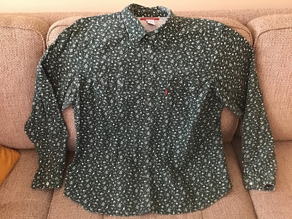 XL Levis Floral Corduroy Shirt, Woman’s Snap - image 7