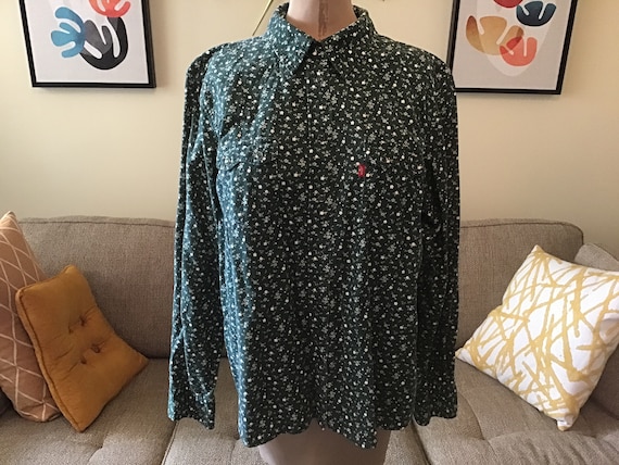 XL Levis Floral Corduroy Shirt, Woman’s Snap - image 1