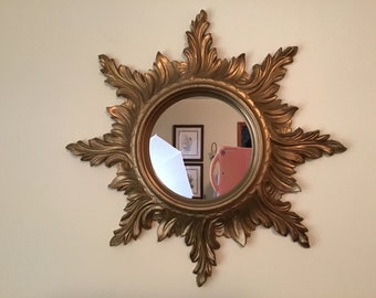 Gold Sunburst Mirror, made in Italy