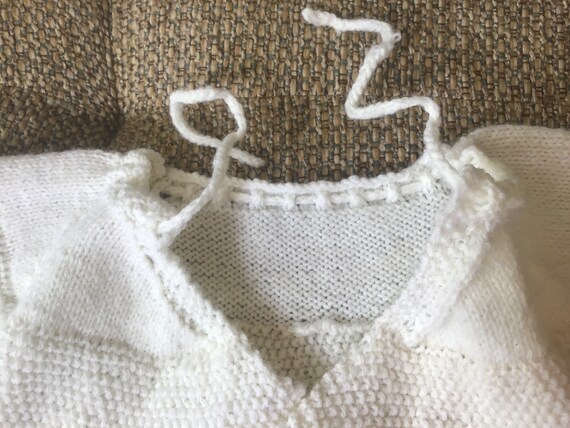 1940s Baby Sweater, Wrap Around White - image 3