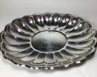 Reed & Barton 110 Holiday 15 Inch Scalloped Silver plate Dish