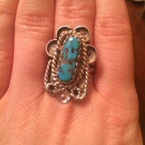 Vintage morenci turquoise with silver matrix image 1