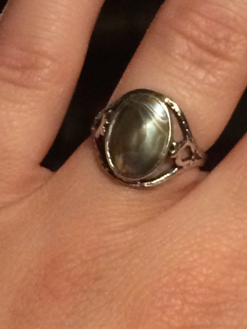 Vintage sterling silver Abalone ring