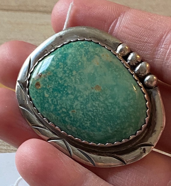Rare sterling silver cripple creek turquoise boho tie Gem
