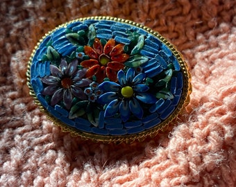Vintage Italian mosaic pin