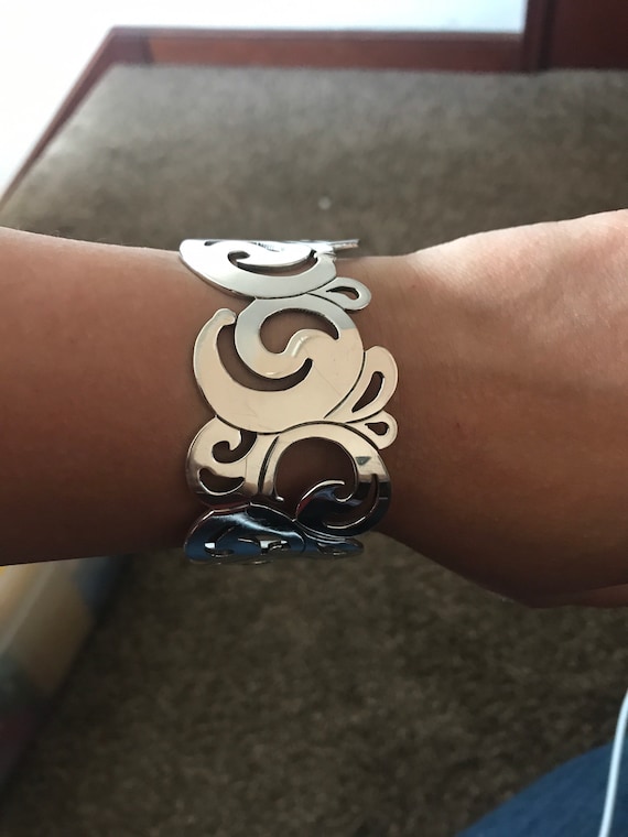 Sterling retro cuff bracelet