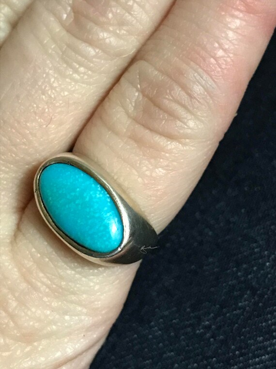 Vintage hand made turquoise ring - image 2