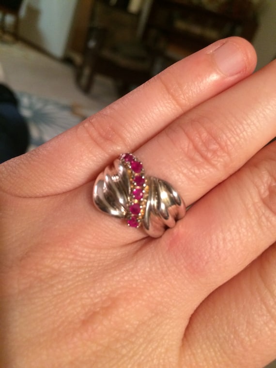 925 vintage natural ruby ring - image 2
