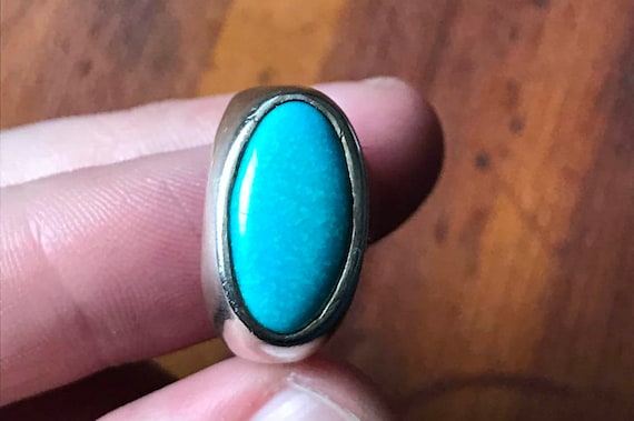 Vintage hand made turquoise ring - image 1