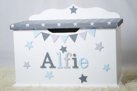 wooden personalised toy box