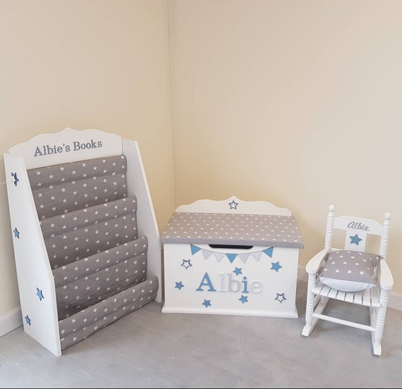 Toy Box Booksling Rocking Chair Personalised Child S Etsy