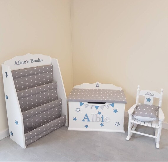 Toy Box Booksling Rocking Chair Personalised Child S Etsy