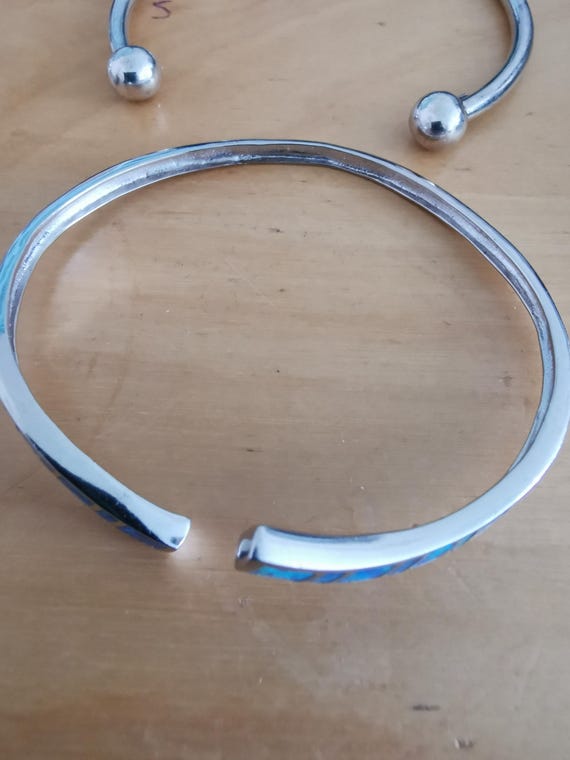 Two silver 925 open end bangles - image 3