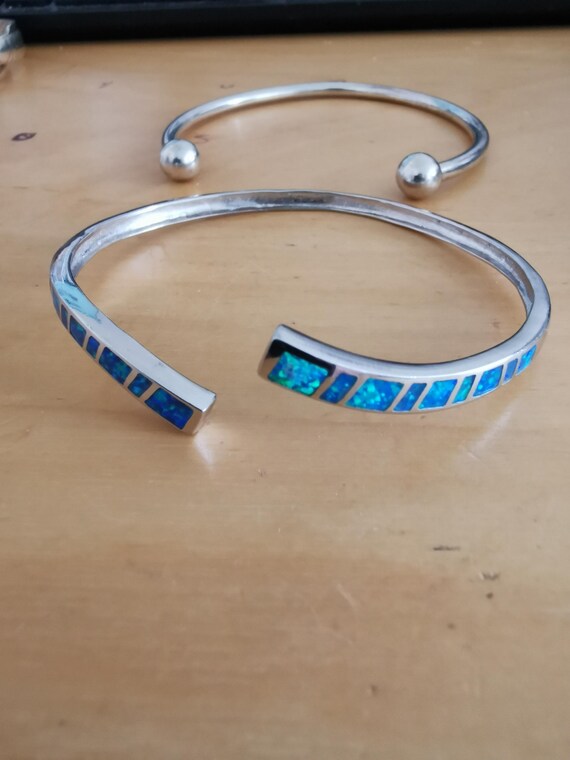 Two silver 925 open end bangles - image 2