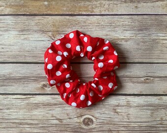 Scrunchie mintsilver polka dots