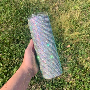 Crystal AB Rhinestone 20 or 30 oz.Skinny Tumbler/ Handplaced Rhinestone Tumbler/ Bling 20 oz Tumbler/ AB Rhinestone Tumbler/ Rhinestone Cup