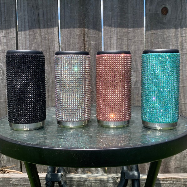 Rhinestone Slim Can Cooler/ Rhinestone Skinny Can Cooler/ Bling 12oz Can Cooler/ Insulated Can Cooler/ Rhinestone 12oz Can Holder