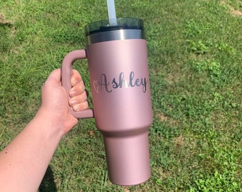 Personalized 40oz Tumbler with Handle, Engraved Ozark Stainless Steel