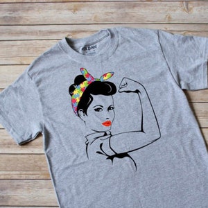 Rosie The Riveter T-shirt bandana pour autisme