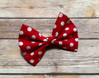 Red Polka Dot Minnie Mouse Hair Bow